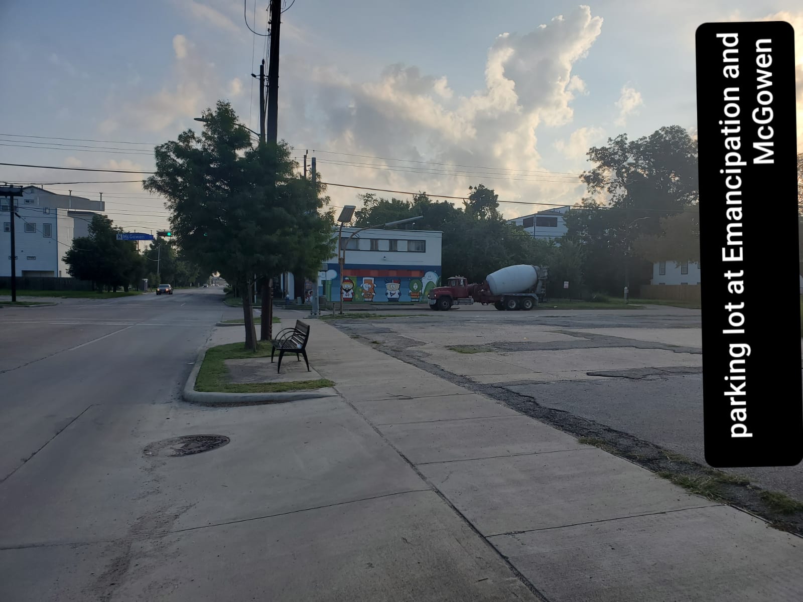 parking lot of Mcgowen and emancipation